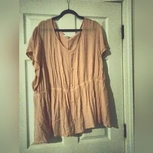 Sonoma, Peplum Blouse, 4X, Pink